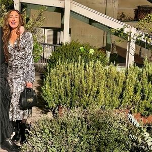 Dries Van Noten zebra-print silk-blend crepe de chine maxi dress. Size 34 or XS